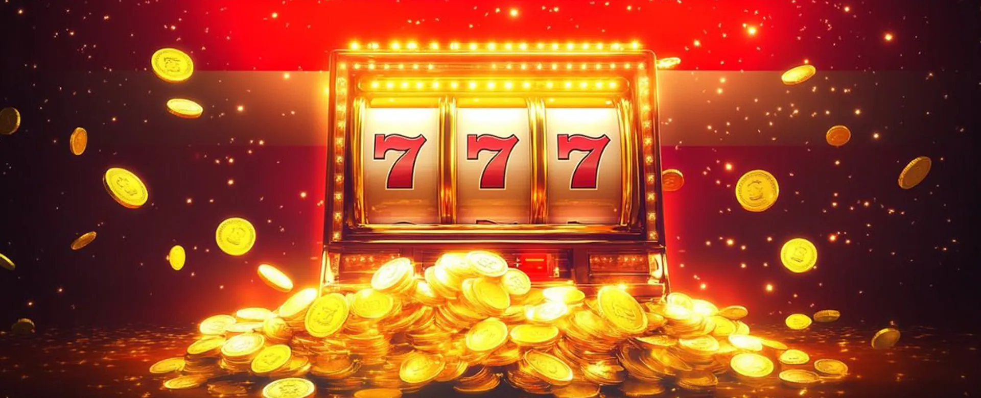 Exploding golden coins and playing cards around vip777 logo